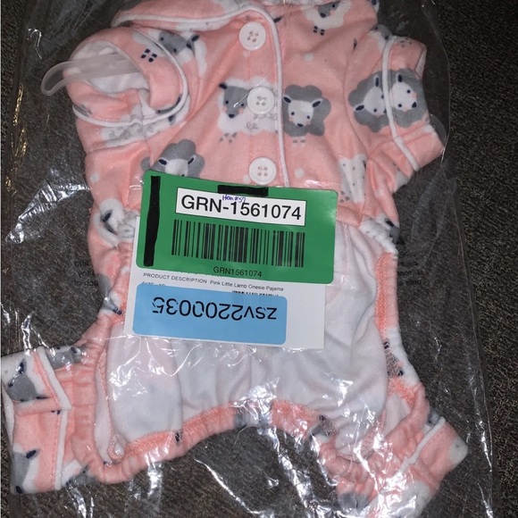 New! Pink Soft Fleece Dog Pajamas Lamb Print Pet Wag-a-tude - Picture 5 of 5